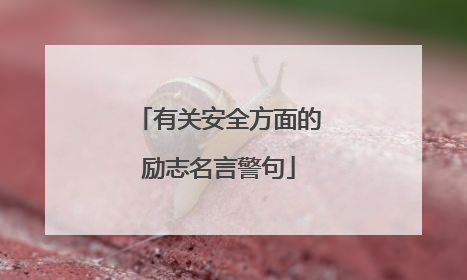 有关安全方面的励志名言警句