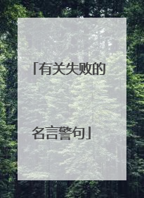 有关失败的名言警句