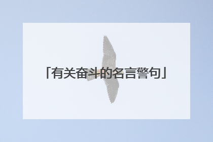 有关奋斗的名言警句