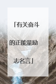 有关奋斗的正能量励志名言