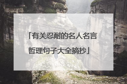 有关忍耐的名人名言哲理句子大全摘抄