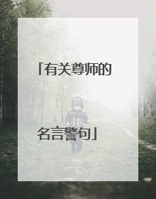 有关尊师的名言警句
