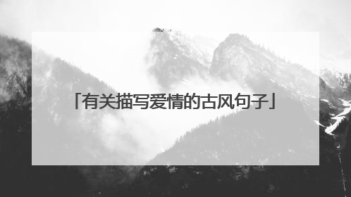 有关描写爱情的古风句子