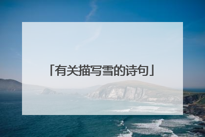 有关描写雪的诗句