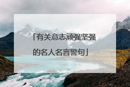 有关意志顽强坚强的名人名言警句