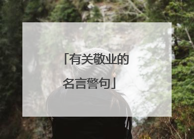 有关敬业的名言警句
