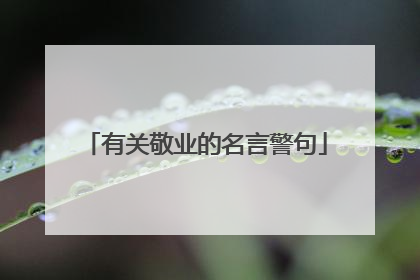 有关敬业的名言警句