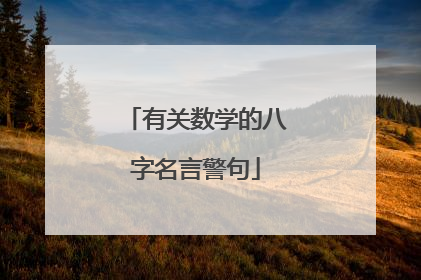 有关数学的八字名言警句