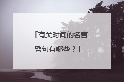 有关时间的名言警句有哪些?