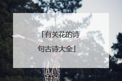 有关花的诗句古诗大全