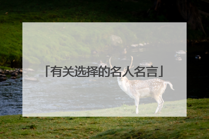 有关选择的名人名言