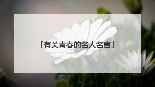 有关青春的名人名言