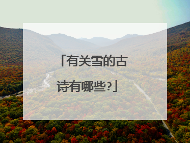 有关雪的古诗有哪些?