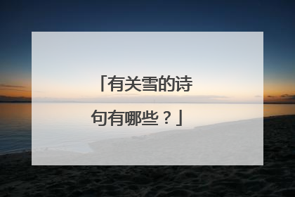 有关雪的诗句有哪些?