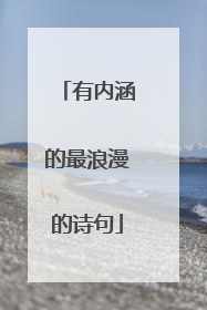 有内涵的最浪漫的诗句