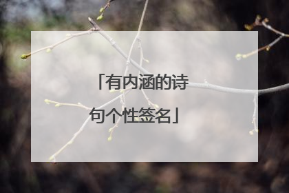 有内涵的诗句个性签名