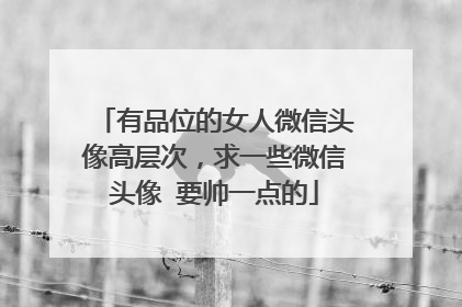 有品位的女人微信头像高层次,求一些微信头像 要帅一点的