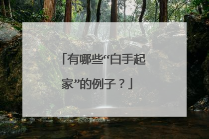 有哪些“白手起家”的例子?