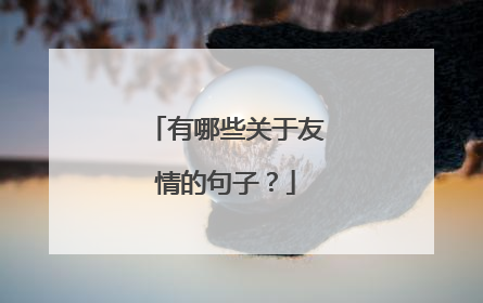 有哪些关于友情的句子?