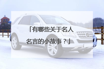 有哪些关于名人名言的小故事?