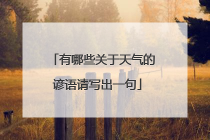 有哪些关于天气的谚语请写出一句