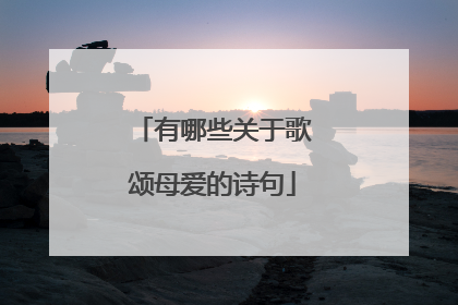 有哪些关于歌颂母爱的诗句