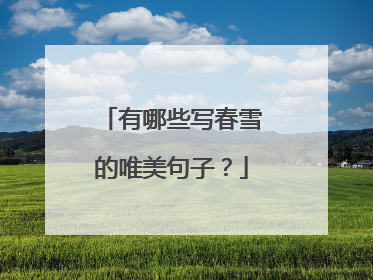 有哪些写春雪的唯美句子?