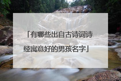 有哪些出自古诗词诗经寓意好的男孩名字