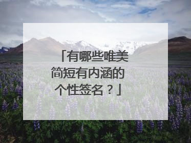 有哪些唯美简短有内涵的个性签名?