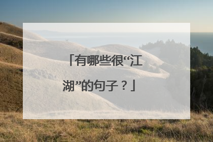 有哪些很“江湖”的句子?