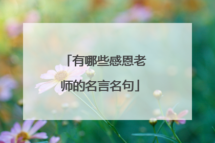 有哪些感恩老师的名言名句