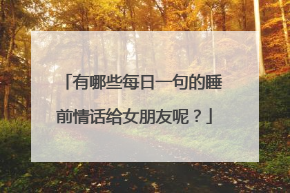 有哪些每日一句的睡前情话给女朋友呢？
