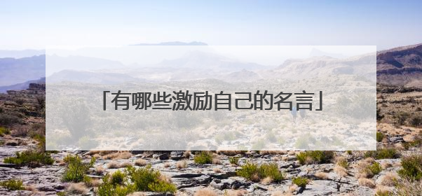 有哪些激励自己的名言