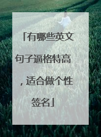 有哪些英文句子逼格特高,适合做个性签名