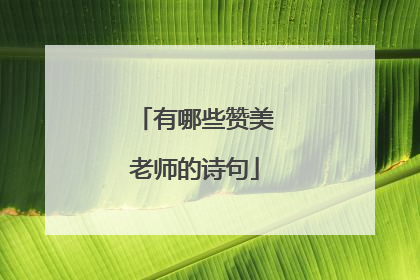 有哪些赞美老师的诗句