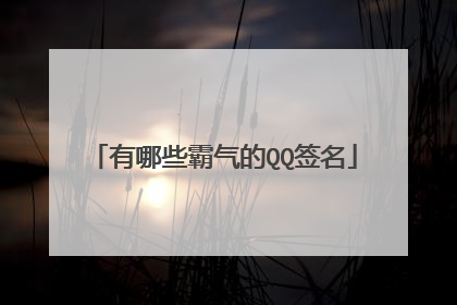 有哪些霸气的QQ签名