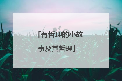 有哲理的小故事及其哲理