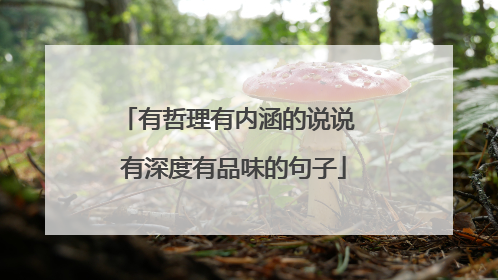 有哲理有内涵的说说 有深度有品味的句子