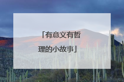 有意义有哲理的小故事