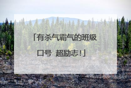 有杀气霸气的班级口号 超励志!