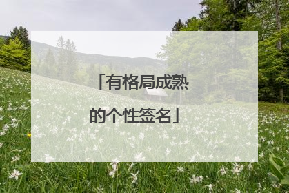有格局成熟的个性签名