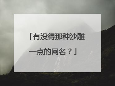 有没得那种沙雕一点的网名?
