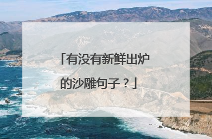 有没有新鲜出炉的沙雕句子？