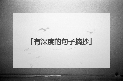 有深度的句子摘抄