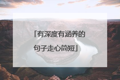 有深度有涵养的句子走心简短