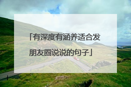 有深度有涵养适合发朋友圈说说的句子
