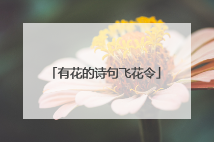 有花的诗句飞花令