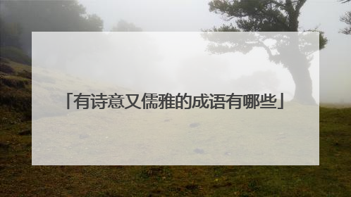 有诗意又儒雅的成语有哪些