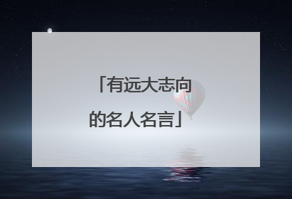 有远大志向的名人名言