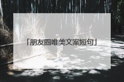 朋友圈唯美文案短句